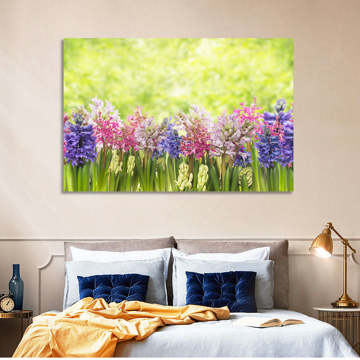 Hyacinth Cluster in Bloom Wall Art in a room, landscape