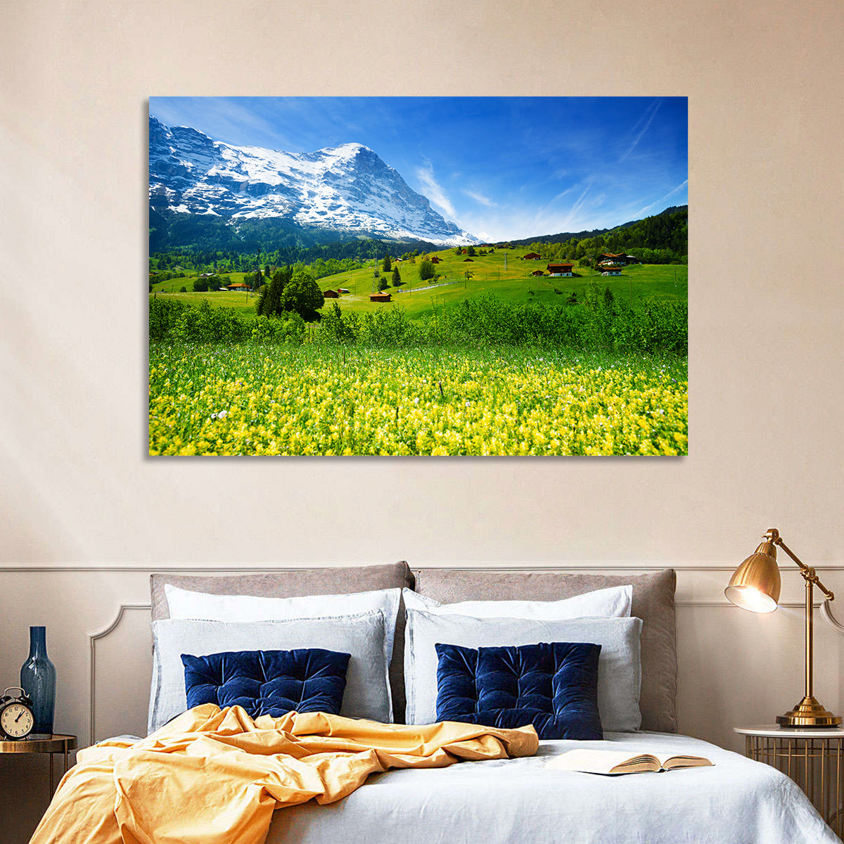 Alpine Wildflower Meadow Wall Art in a room, landscape