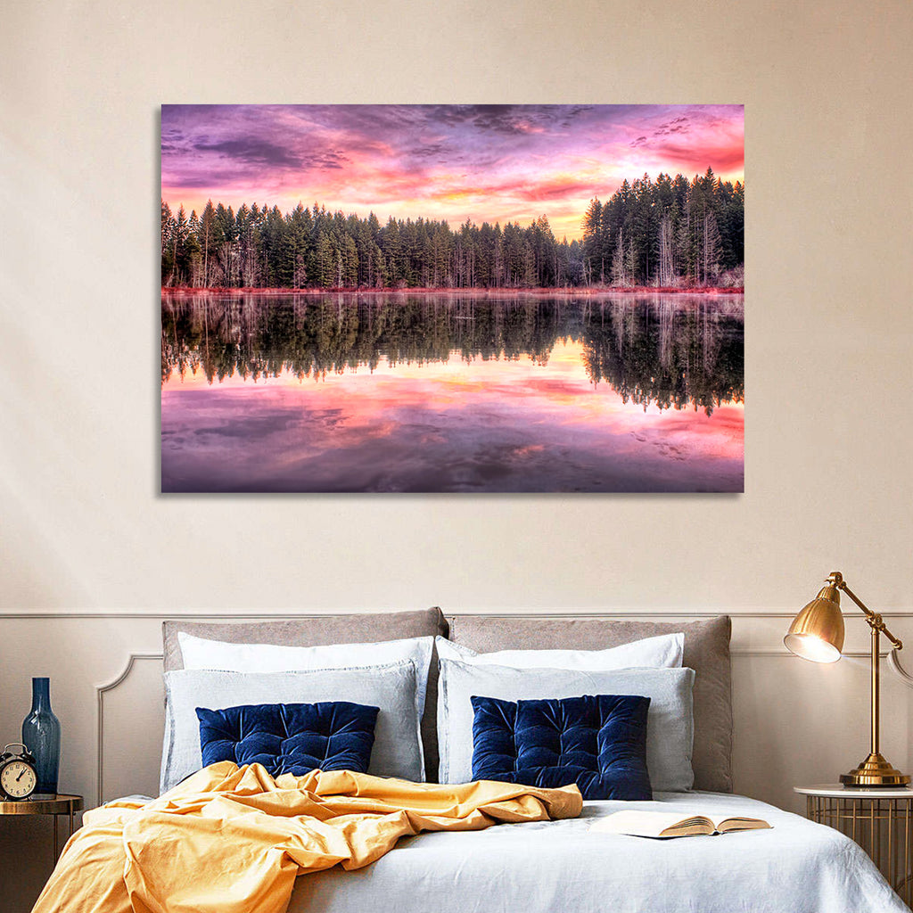 Sunrise Reflection at Forest Lake Wall Art