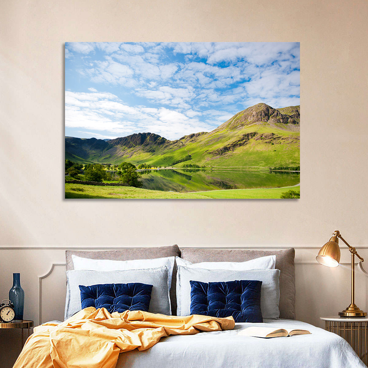 Haystacks Reflection at Buttermere Wall Art in a room, landscape