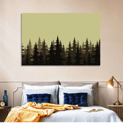 Fir Trees Silhouettes Wall Art