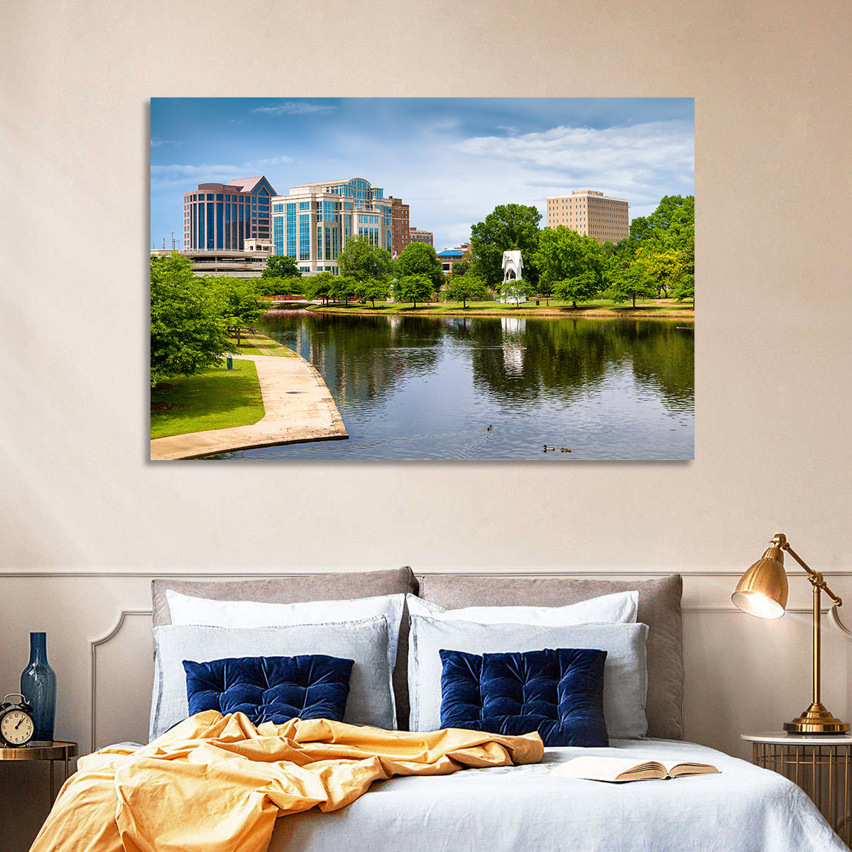 Big Spring Park Skyline, Huntsville Wall Art in a room, landscape