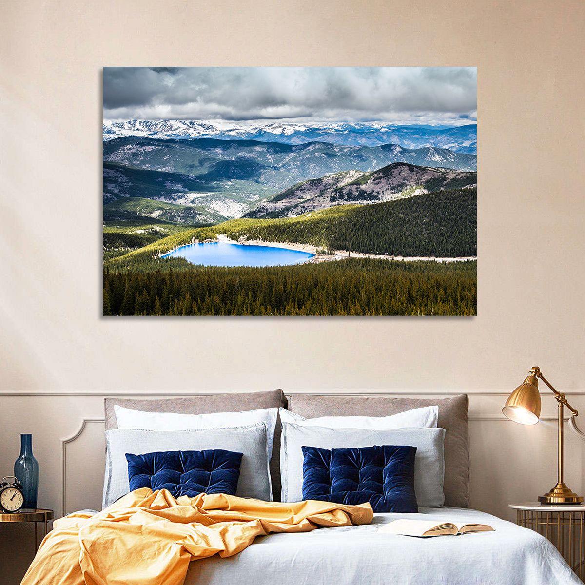Mt Evans Echo Lake View Wall Art in a room, landscape