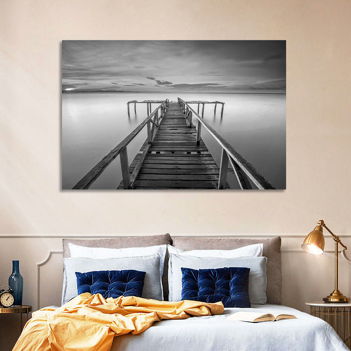 Teluk Tempoyak Jetty at Dusk Wall Art in a room, landscape