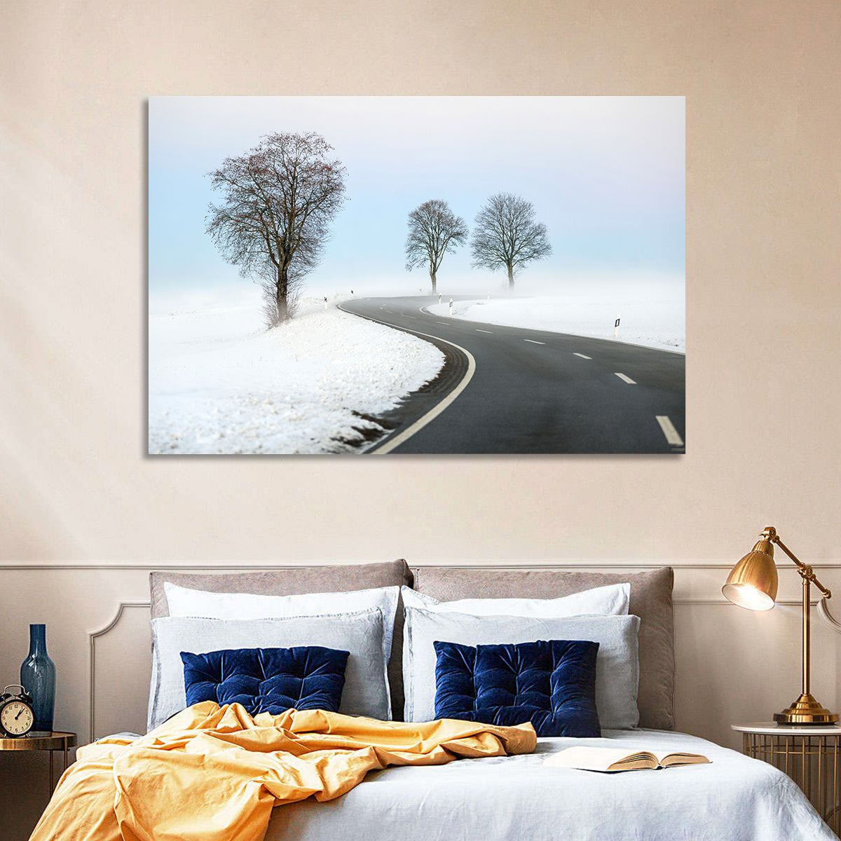 Foggy Winter Road Wall Art