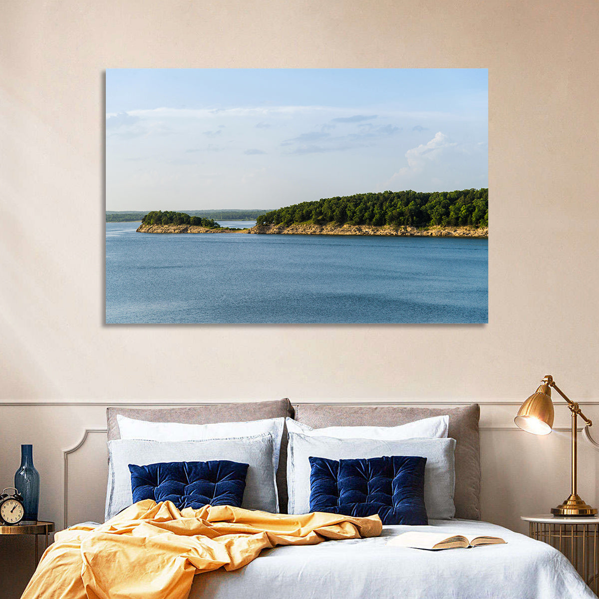Truman Lake Peninsula Wall Art in a room, landscape