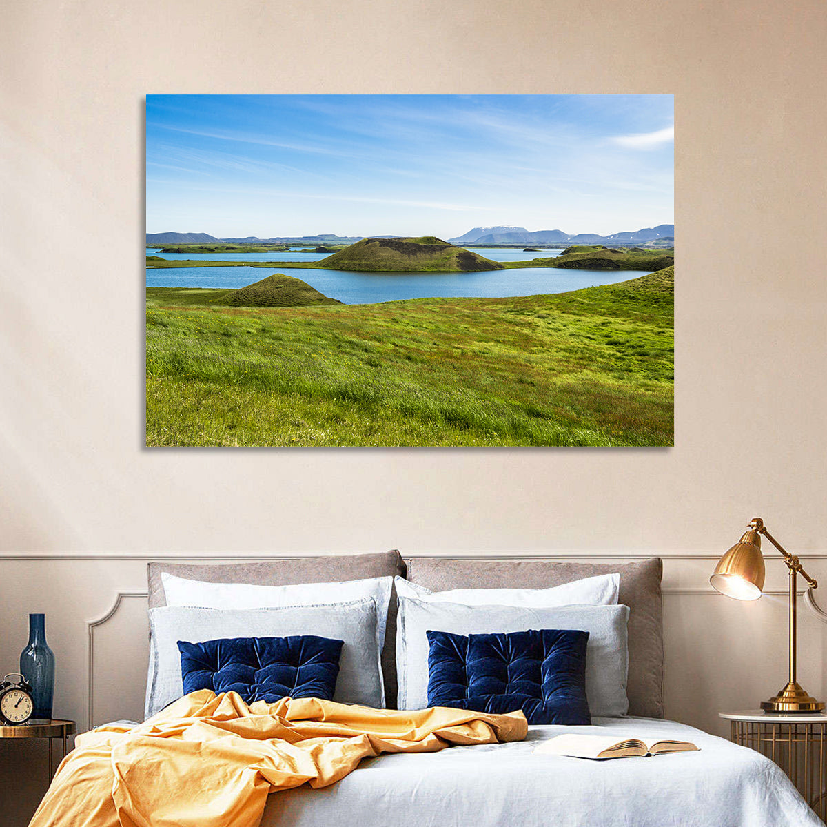 Mývatn Pseudocraters Wall Art in a room, landscape