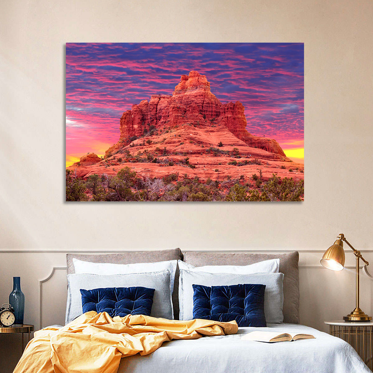 Bell Rock Sunset, Sedona Wall Art in a room, landscape