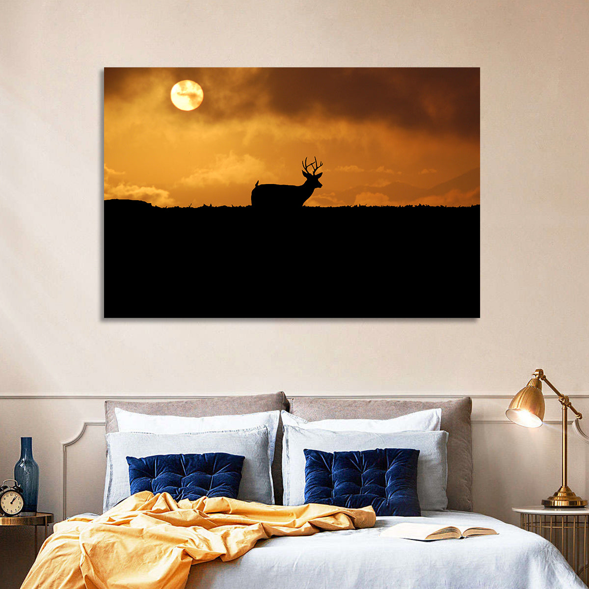 Deer at Sunset Wall Art