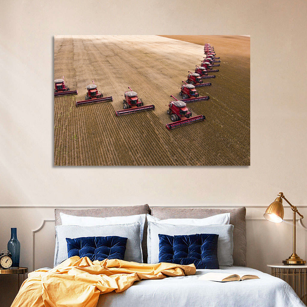 Aerial Soybean Harvest Wall Art