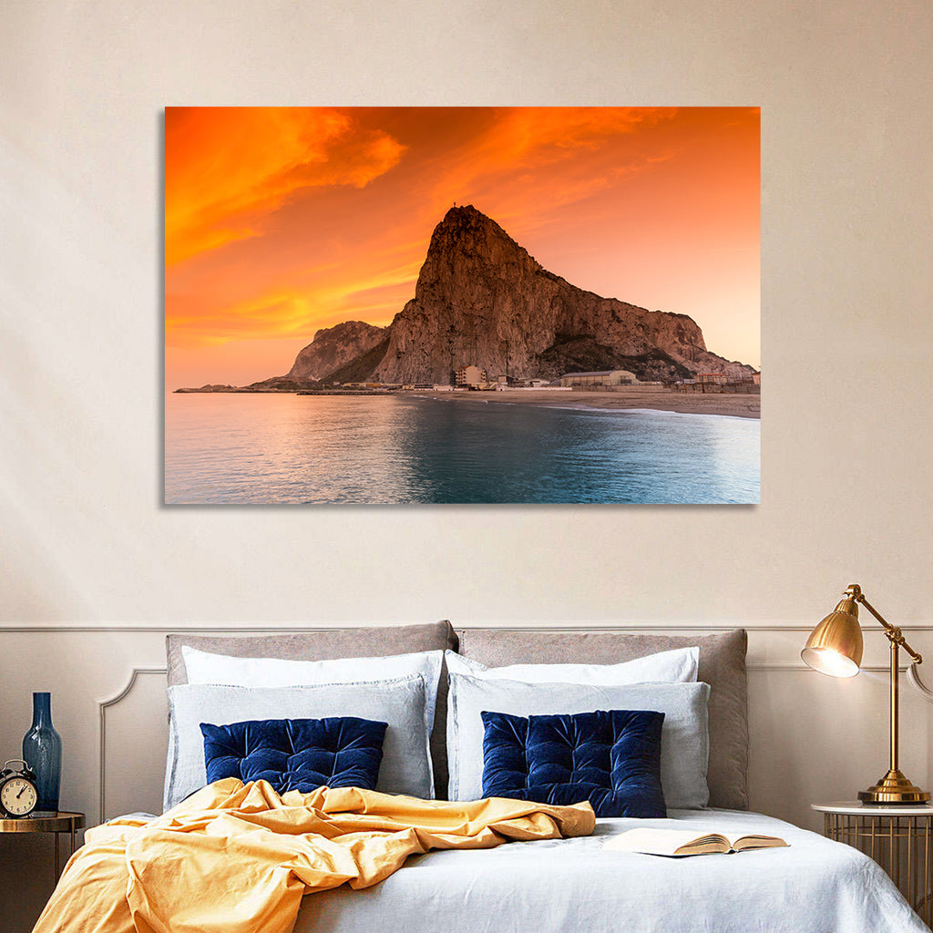 Rock of Gibraltar at Sunset Wall Art