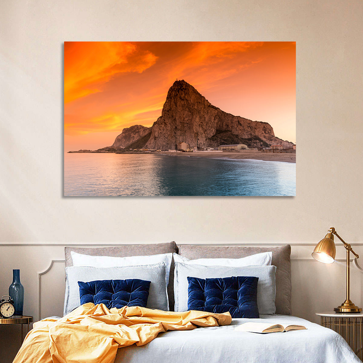 Rock of Gibraltar at Sunset Wall Art