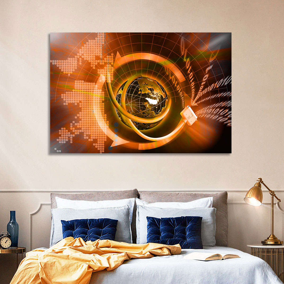 Digital Connectivity Globe Wall Art