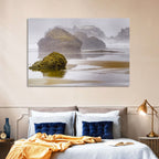 Misty Oregon Sea Stacks Wall Art
