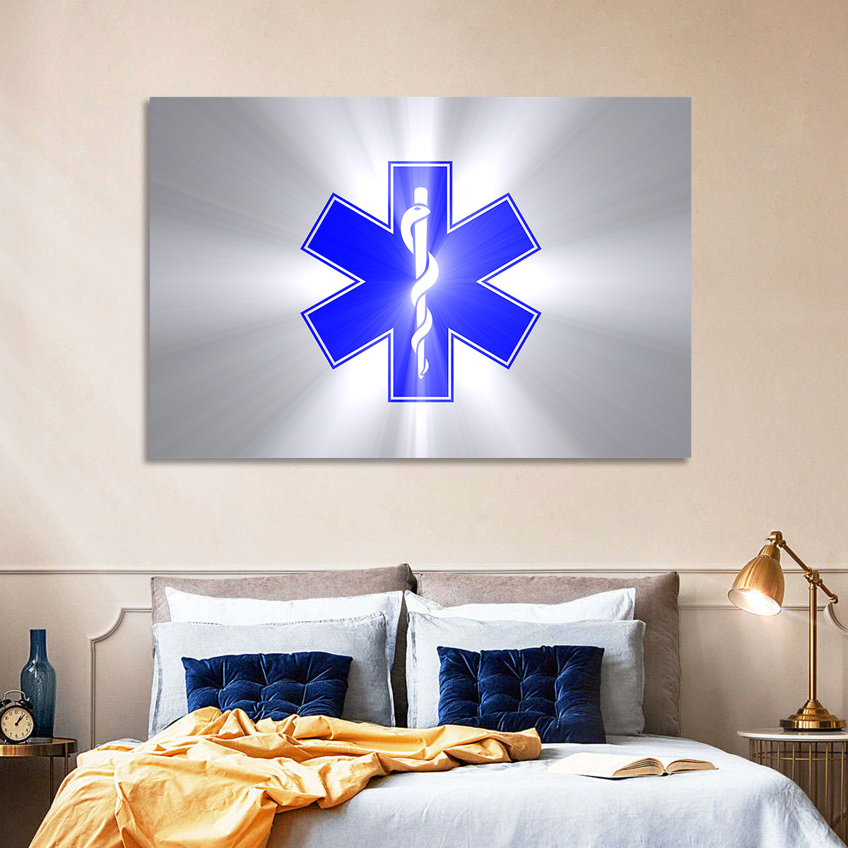 Star of Life with Rod of Asclepius Wall Art