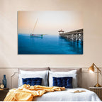 Outrigger Boat and Pier Wall Art