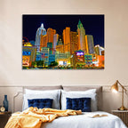 Las Vegas Big Apple Coaster at Night Wall Art