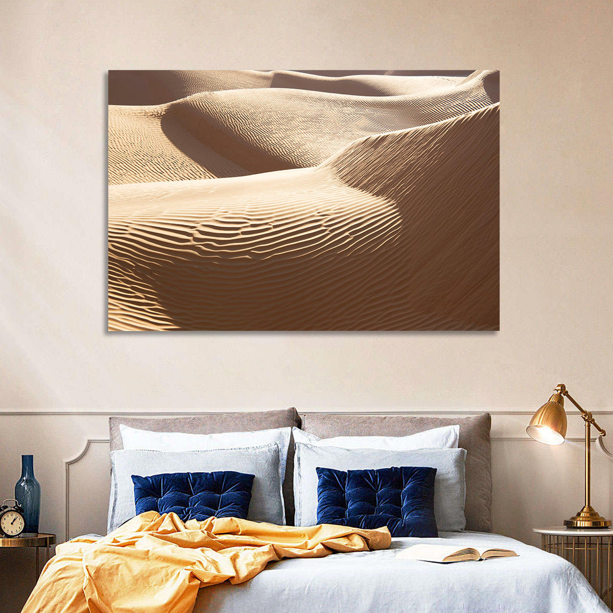 Sahara Sand Dunes Close-up Wall Art in a room, landscape