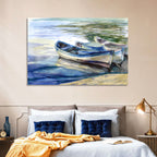 Watercolor Rowboats by the Shore Wall Art