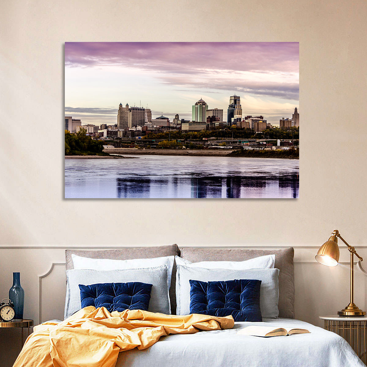 Kansas City Skyline at Dusk Wall Art