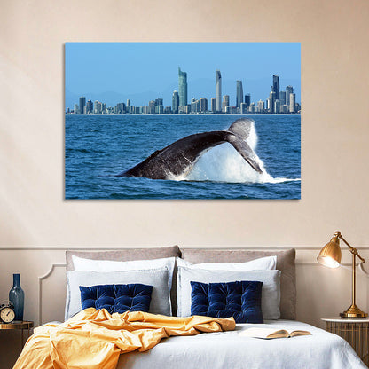 Whale and Skyline Wall Art