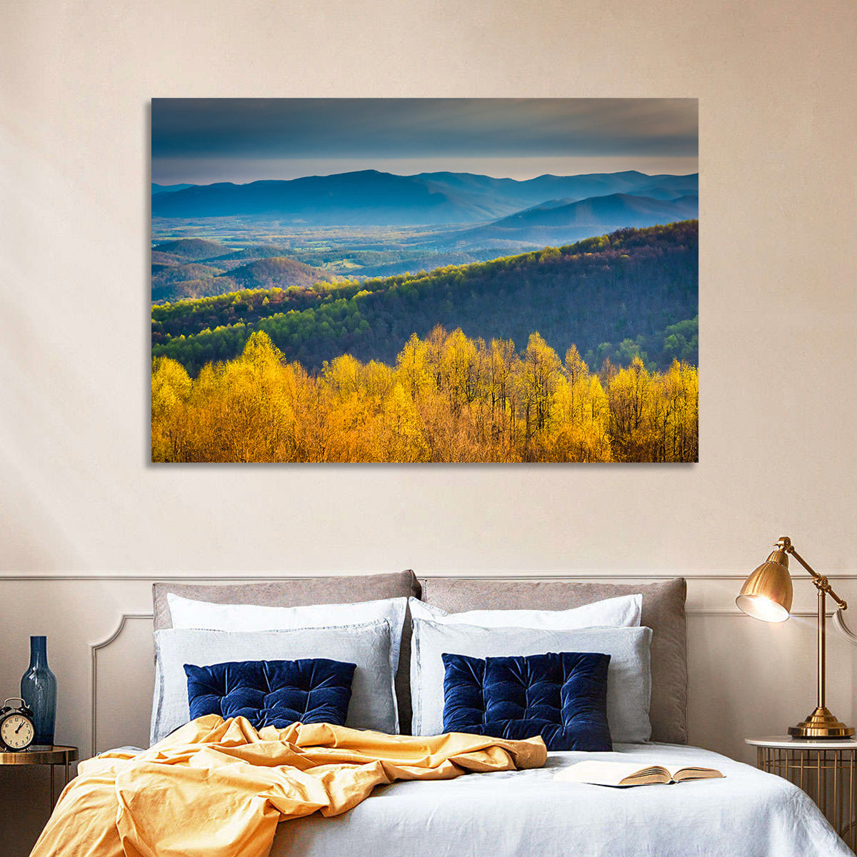 Shenandoah Golden Hour Ridge Wall Art in a room, landscape