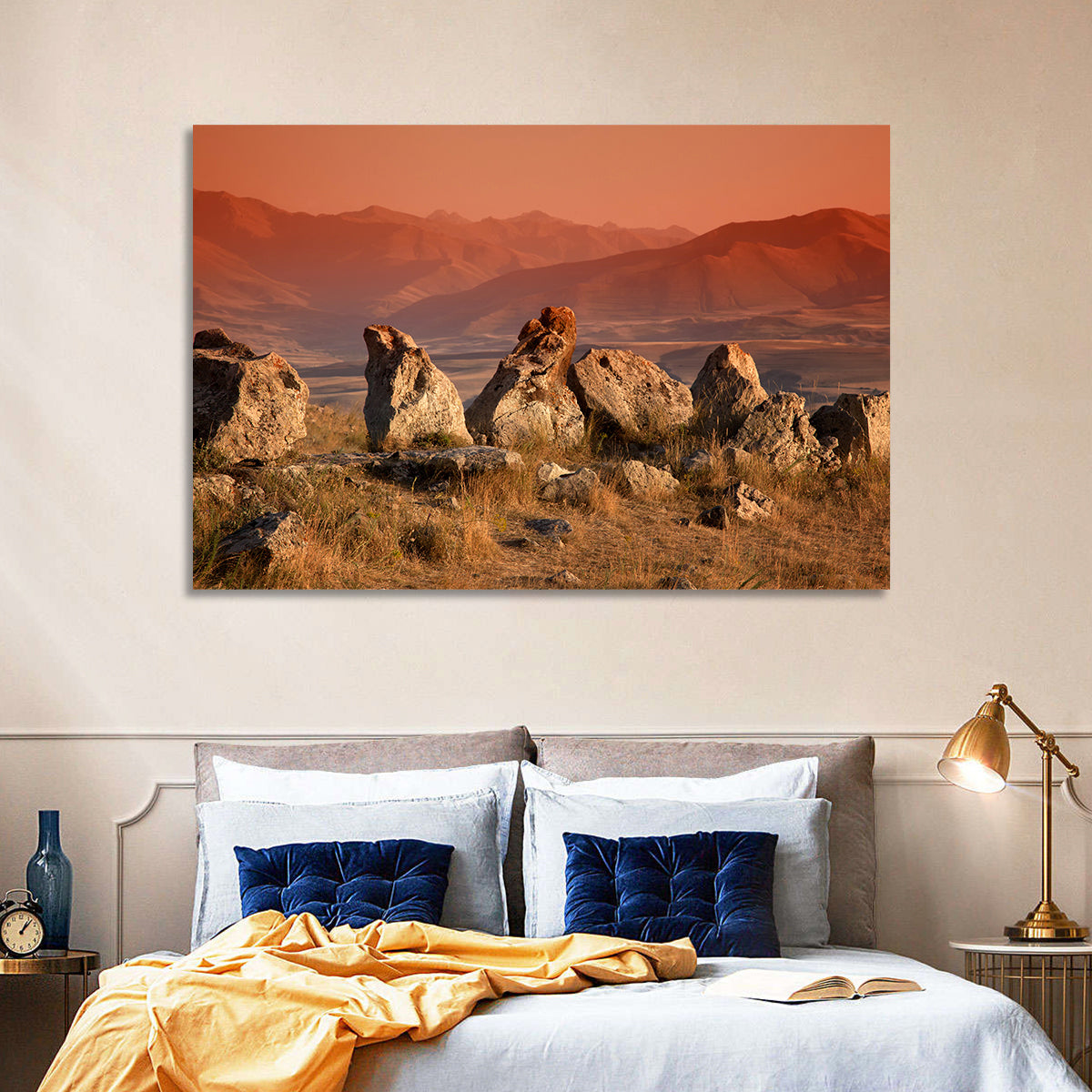 Karahunj Rocky Ridge at Sunset Wall Art in a room, landscape