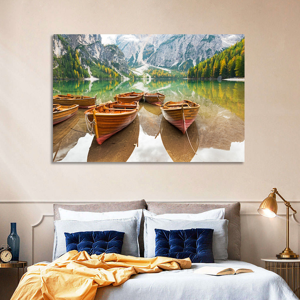 Rowboats on Lake Braies Wall Art
