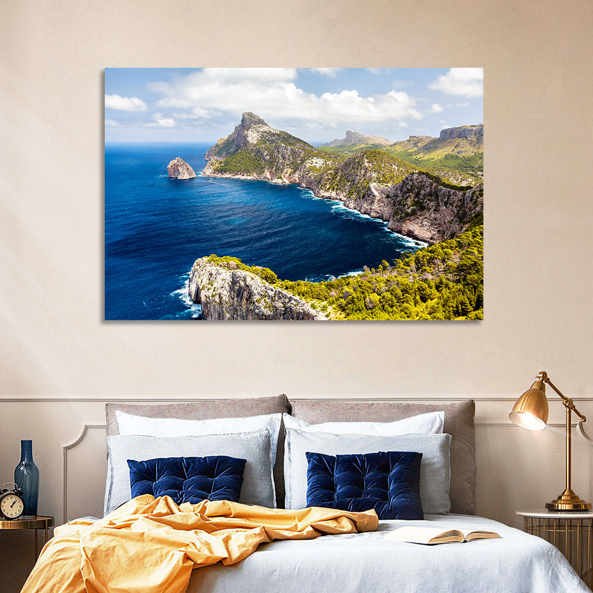 Cap De Formentor Cliffs Wall Art in a room, landscape