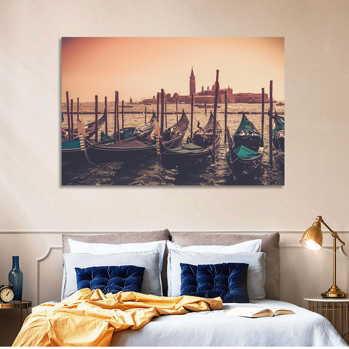 Venetian Gondolas at Dusk Wall Art