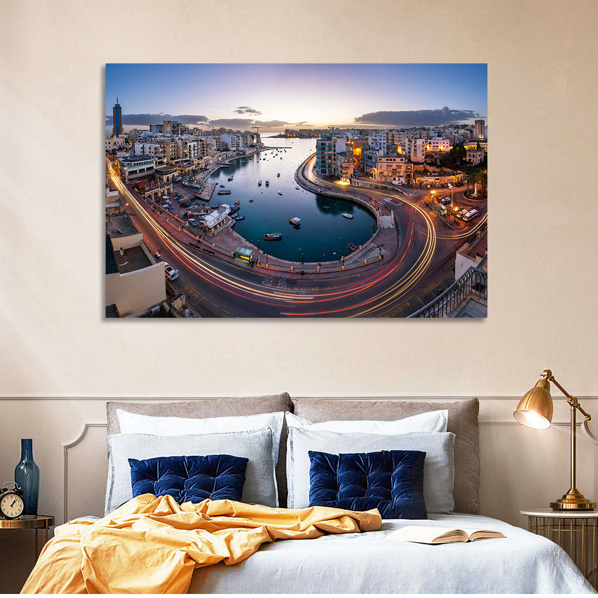 Spinola Bay Light Trails Wall Art in a room, landscape