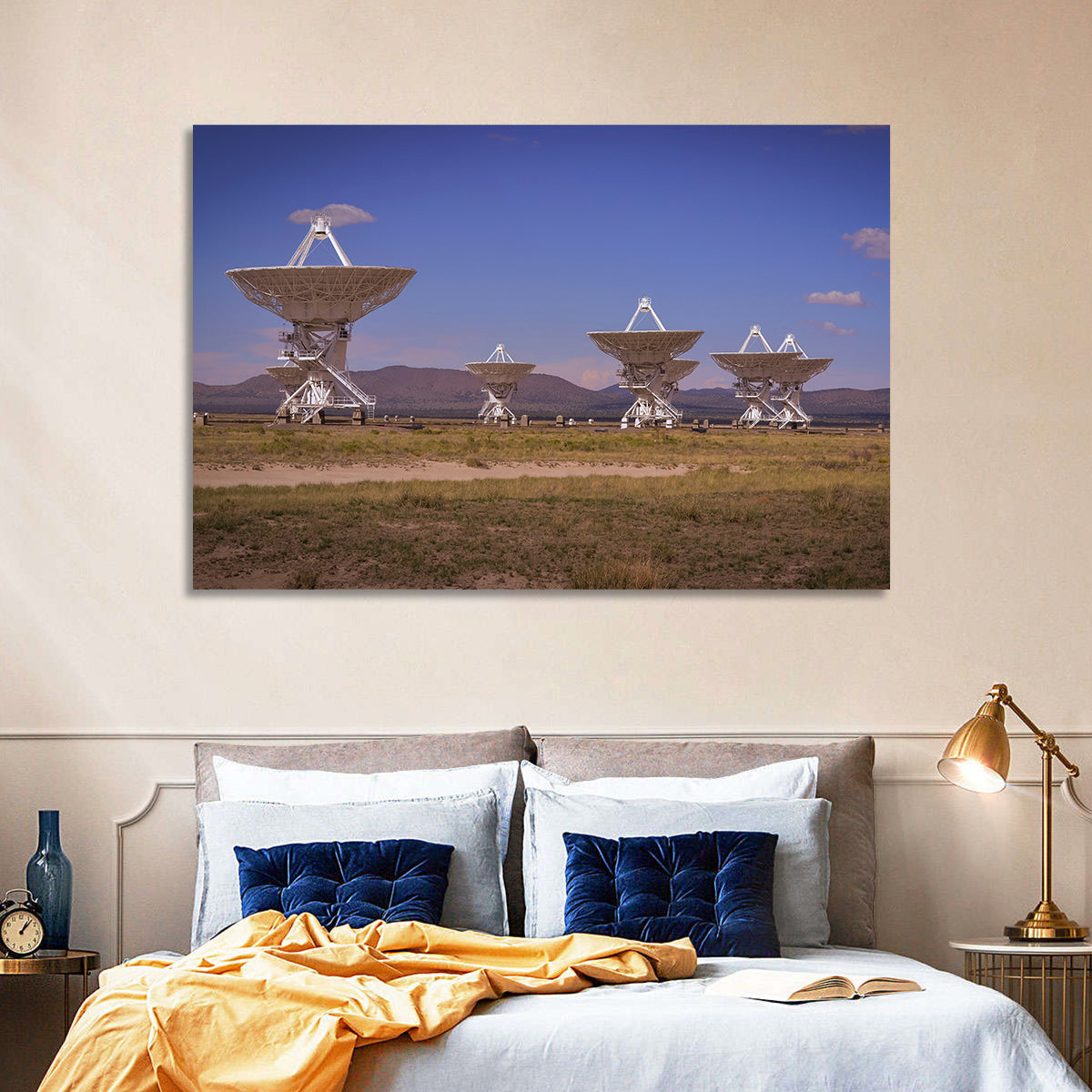 Very Large Array Radio Telescopes Wall Art in a room, landscape