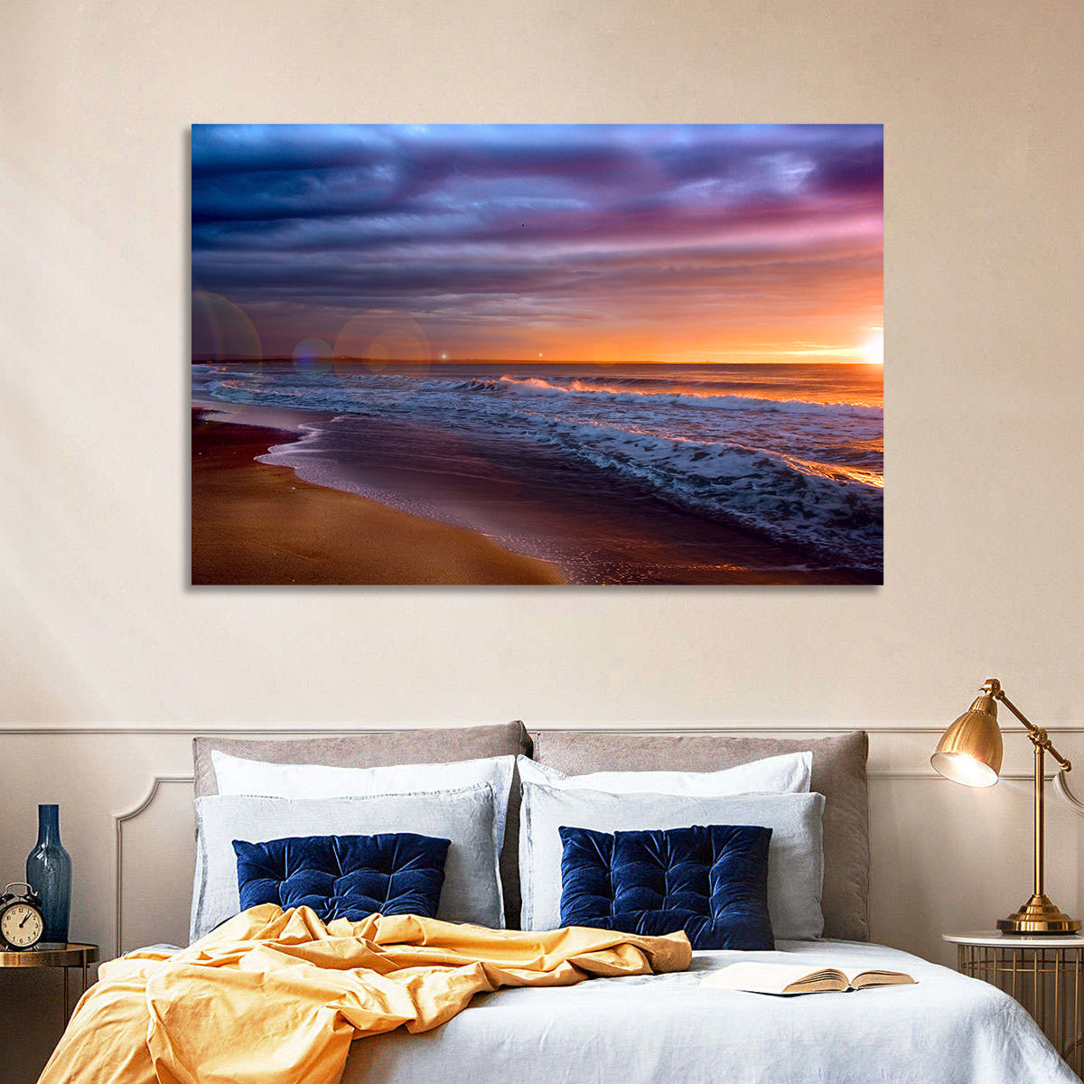 Bulgarian Black Sea Sunrise Wall Art in a room, landscape