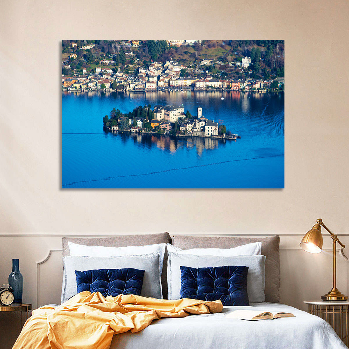 Isola San Giulio, Lake Orta Wall Art in a room, landscape