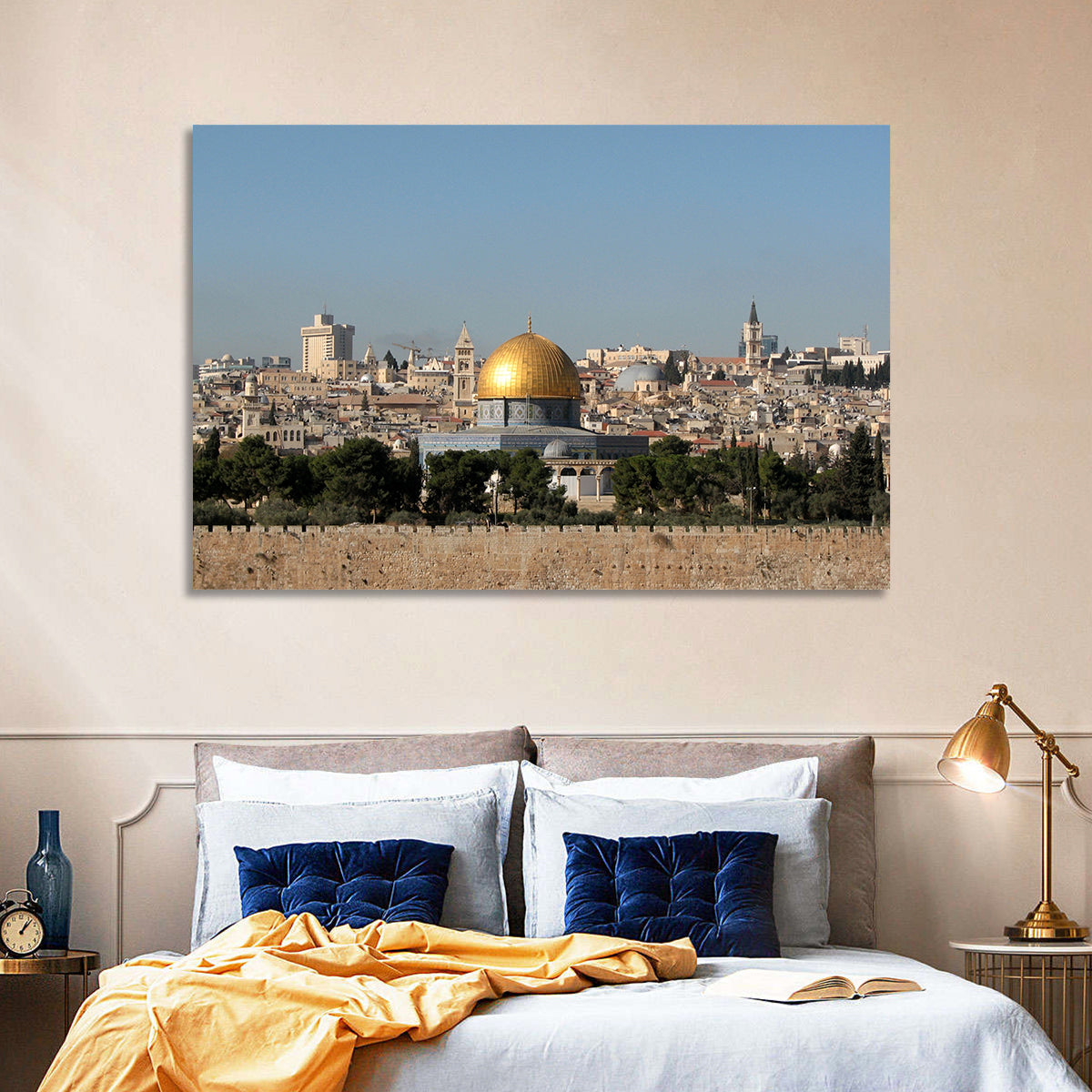 Golden Dome of the Rock, Jerusalem Wall Art in a room, landscape