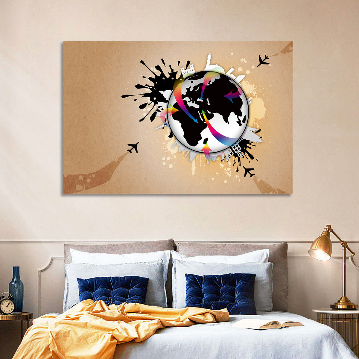 Global Travel Concept Wall Art in a room, landscape