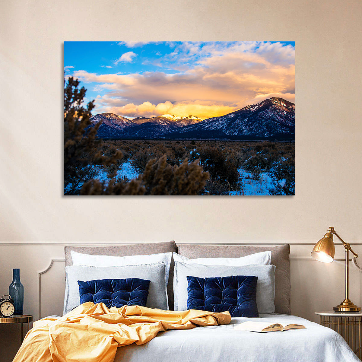 Sangre Winter Desert Wall Art in a room, landscape