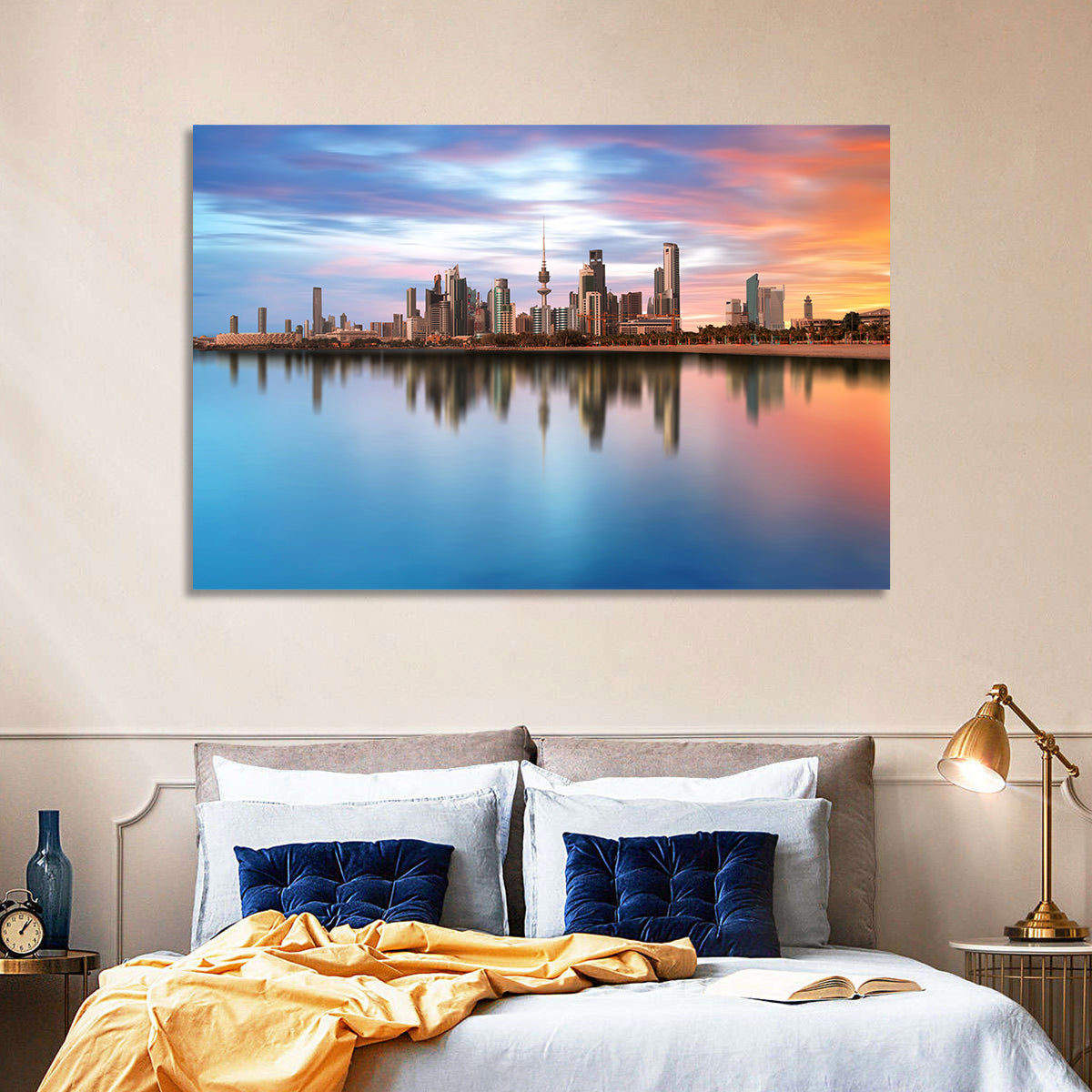 Kuwait City Skyline at Sunset Wall Art