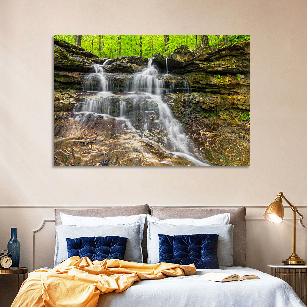 Mossy Ledge Waterfall Wall Art