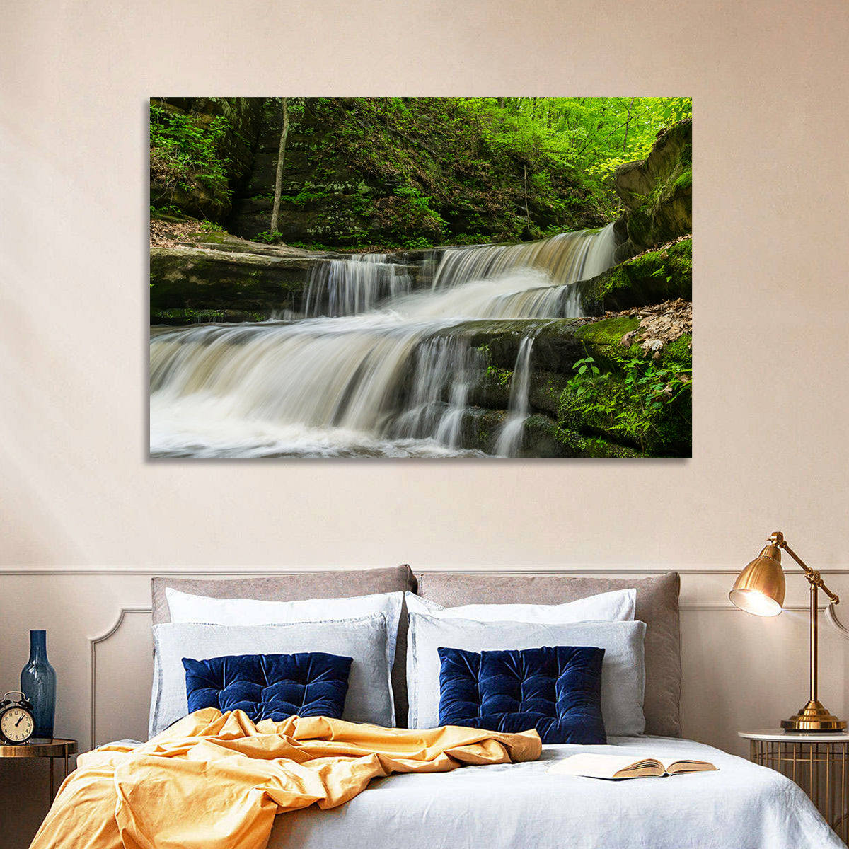 Matthiessen Forest Cascade Wall Art in a room, landscape