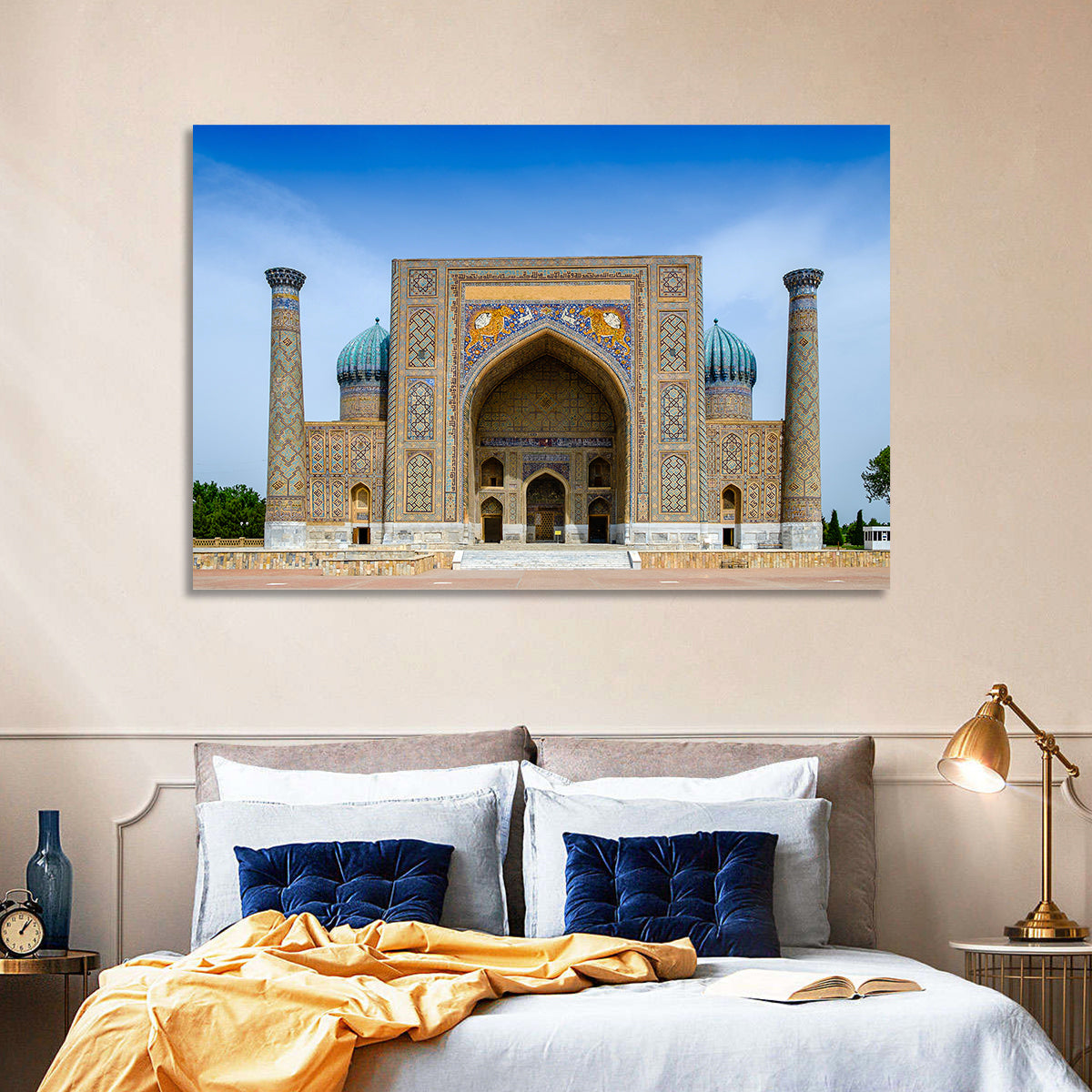 Sher-dor Madrasah, Registan Square Wall Art in a room, landscape
