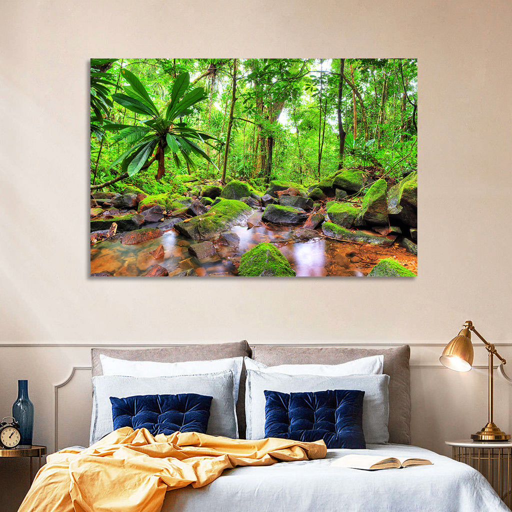Mossy Rainforest Stream Wall Art