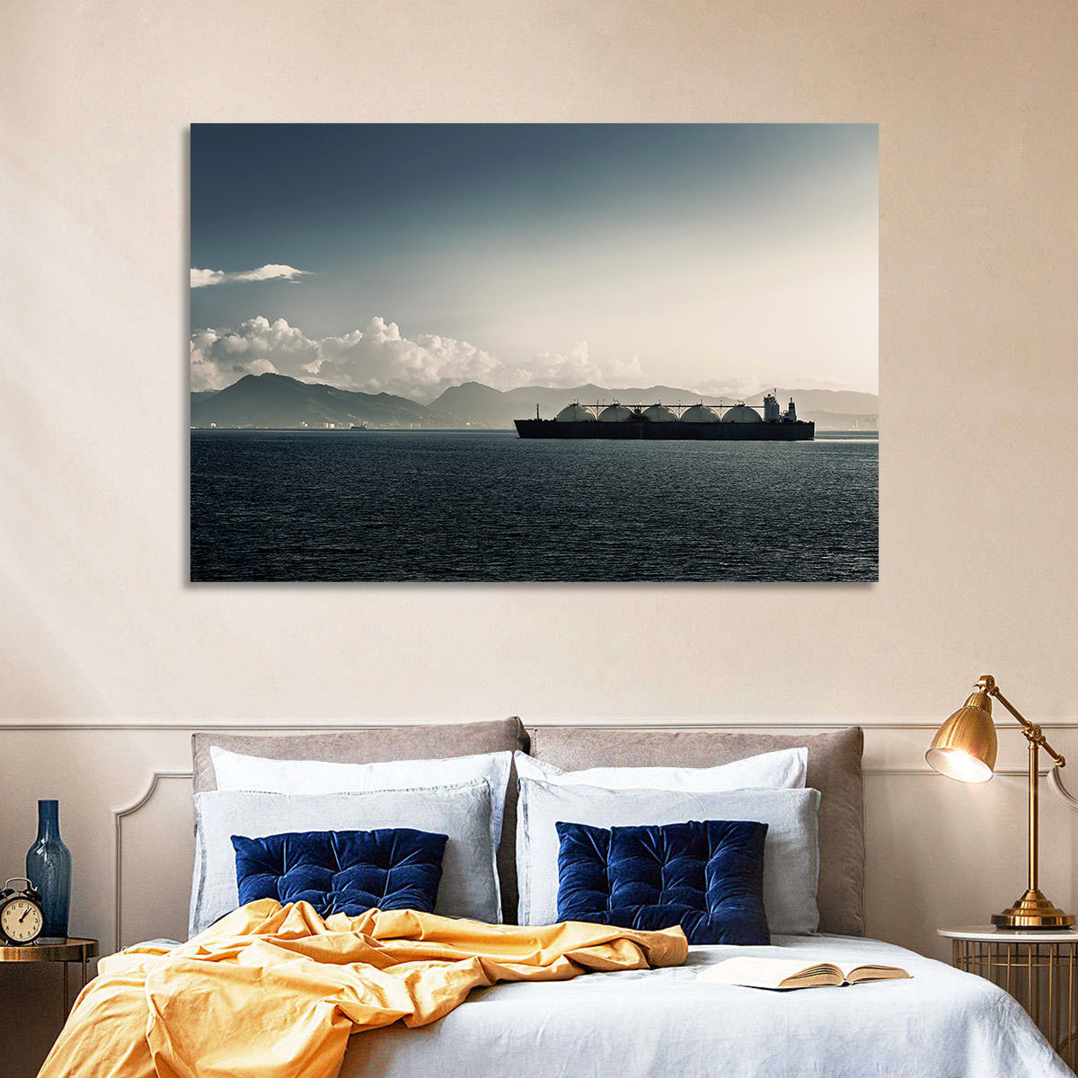 Lng Tanker at Sea Wall Art in a room, landscape