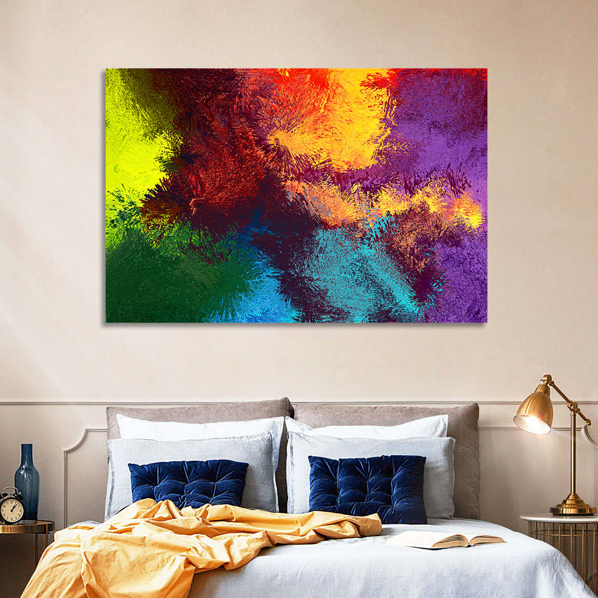 Sparkling Color Fields Wall Art in a room, landscape