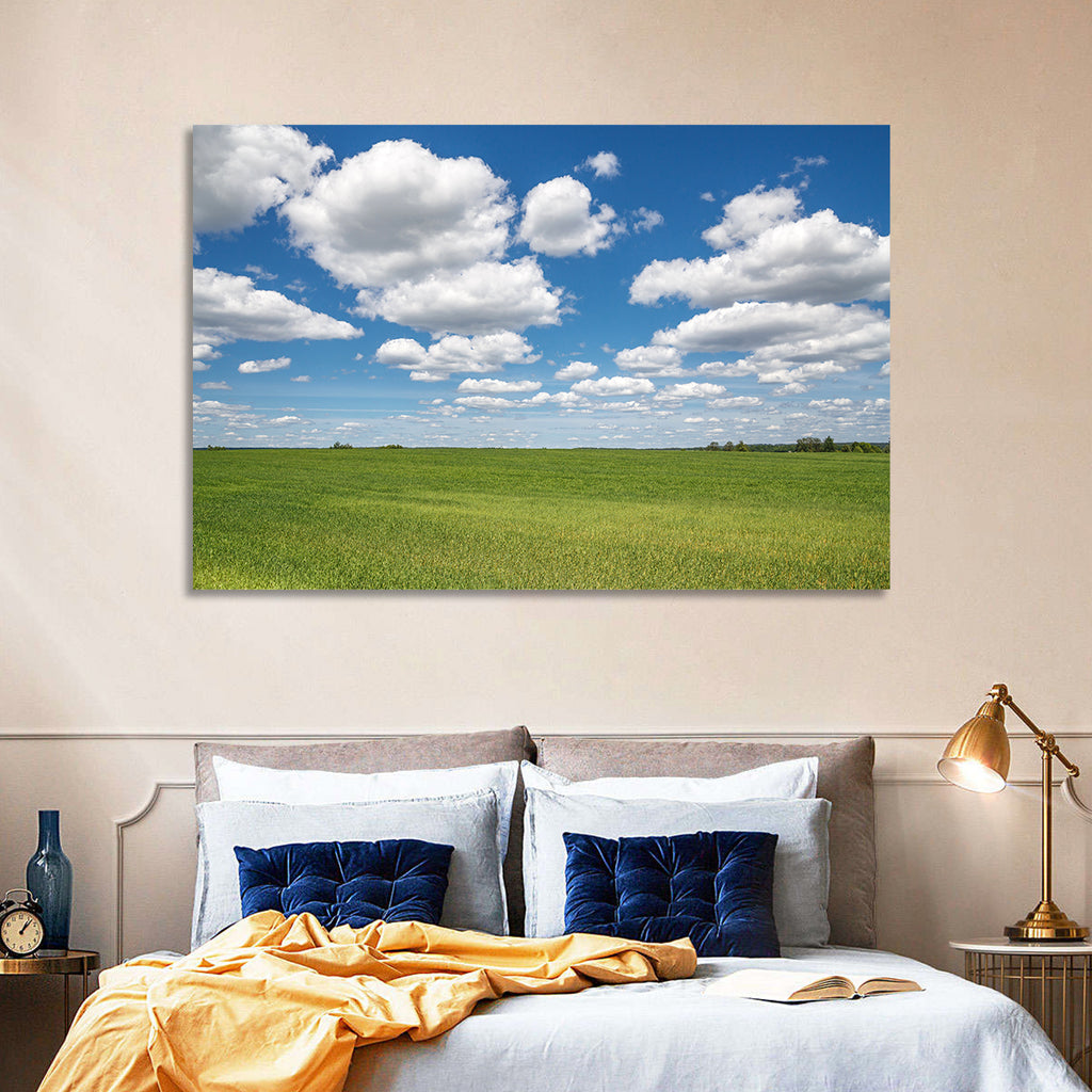 Cloud Filled Sky Over Meadow Wall Art