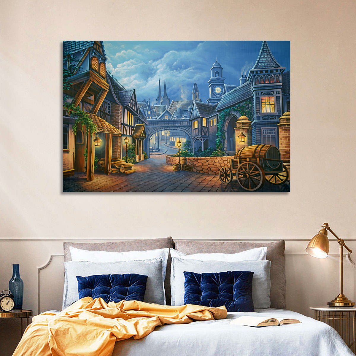 Victorian London Cobblestone Street Wall Art