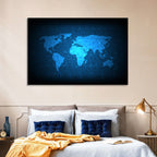 Binary Grid World Map Wall Art