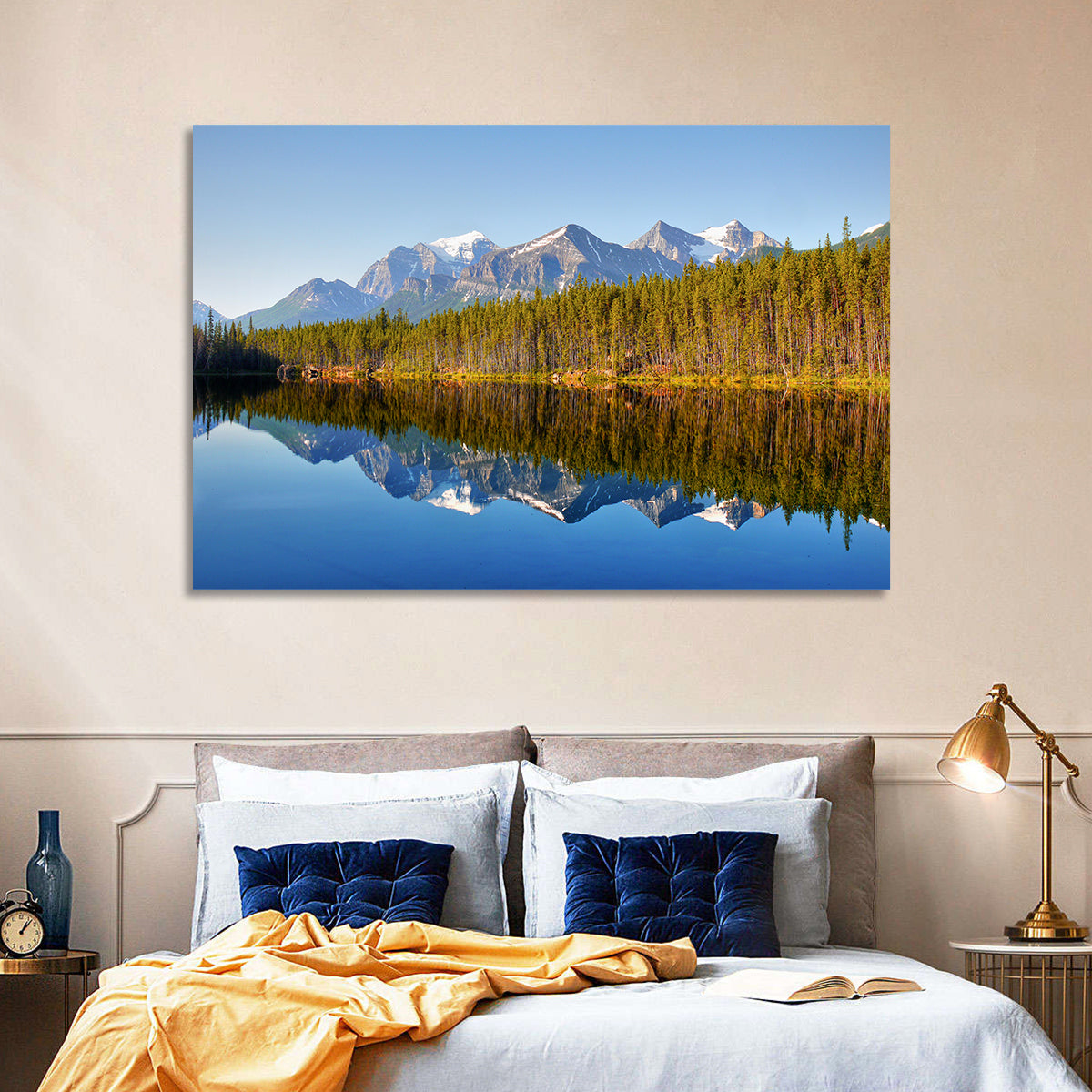 Herbert Lake Reflection Wall Art in a room, landscape