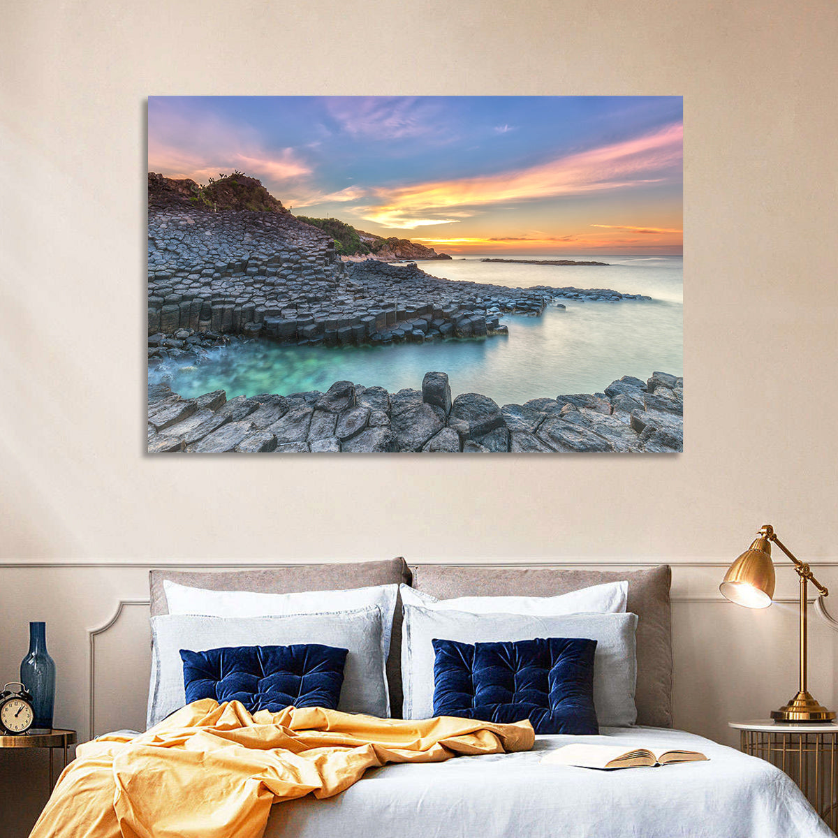 Tuy Hoa Basalt Sunset Wall Art in a room, landscape