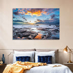 Sunset Over Volcanic Shore Wall Art